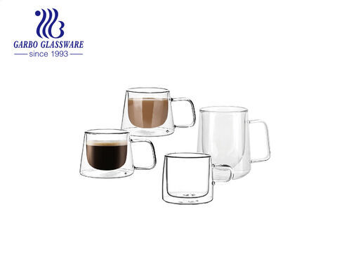 Juego de tazas de té con aislamiento 2 tazas de café con leche de vidrio de doble pared 200 ml