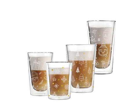 280 ml Wassertrinkkaffeetasse aus Borosilikatglas mit individuellem goldenem Aufkleber