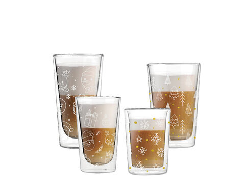 Copo de café para beber água de vidro de borosilicato alto de 280 ML com decalque dourado personalizado