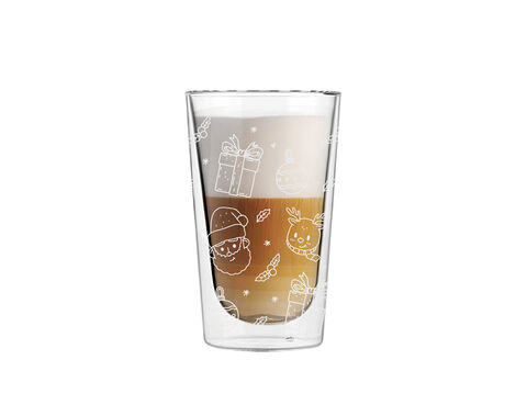 Copo de café para beber água de vidro de borosilicato alto de 280 ML com decalque dourado personalizado