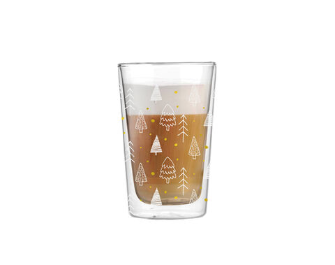 Copo de café para beber água de vidro de borosilicato alto de 280 ML com decalque dourado personalizado