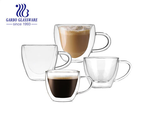 Luxury 11OZ heat resistant double wall glass cup