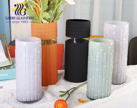 2023 new arrivals cylinder glass vases with custom colors