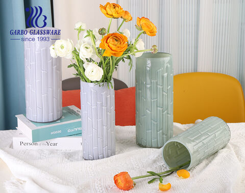 2023 new arrivals cylinder glass vases with custom colors