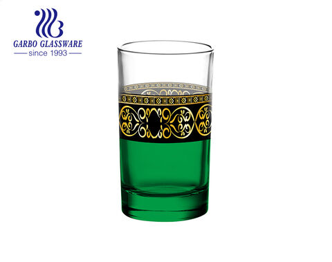 كوب شرب شاي زجاجي عربي كلاسيكي ملون من المغرب مع ملصق مخصص