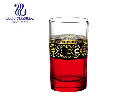 Morocco Arabic classical colored glass tea drinking cup with customized decal