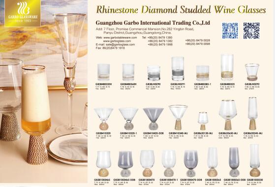 Rhinestone Diamond Studded Wine Glasses