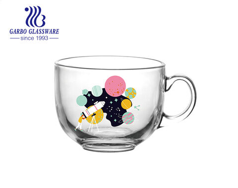  420ml bowl shape size glass mug with personalized logo