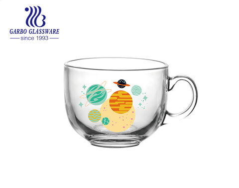 420ml bowl shape size glass mug with personalized logo