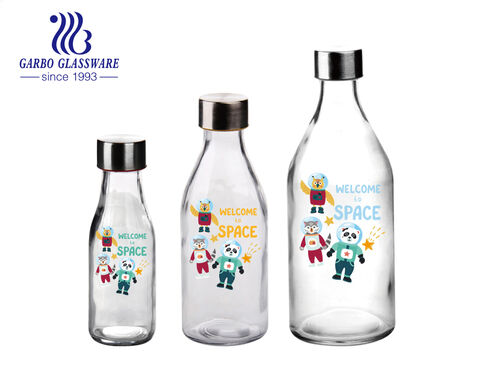 Hot-Selling Round Shape Trendy Glass Bottles with Stylish Decals