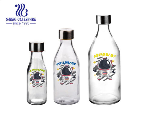 Hot-Selling Round Shape Trendy Glass Bottles with Stylish Decals