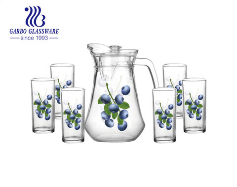 Glass Water Pitcher with Tumbler and Logo the Bureau