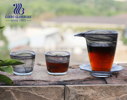 Nuovo design Set di tazze da tè di colore grigio con piattino tazza da tè e brocca
