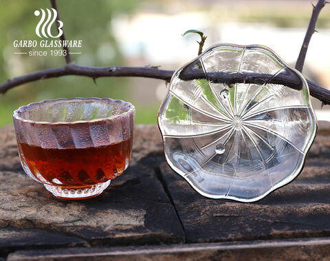 Ensemble plat et soucoupe en verre élégant et polyvalent pour le marché arabe