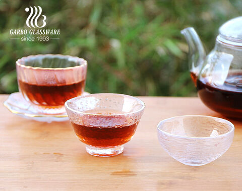 Ensemble plat et soucoupe en verre élégant et polyvalent pour le marché arabe