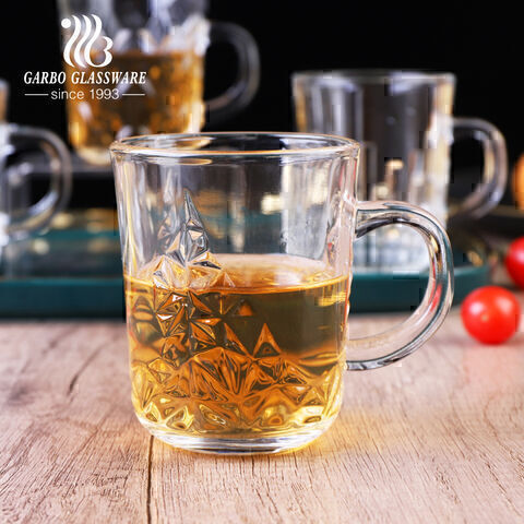 8oz classical 4 designs water tea glass mug for home use