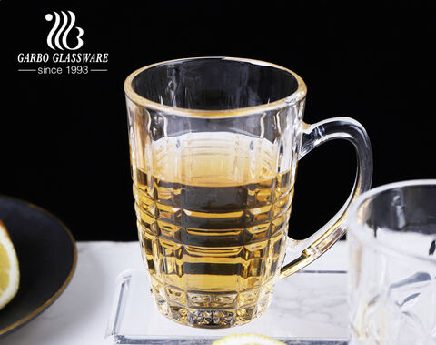 High-end Glass Mug with 4 Unique Mold Designs and High White Quality