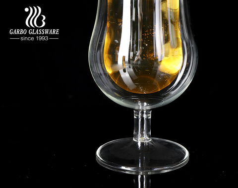 Luxury double wall glass goblet for champagne and wine service