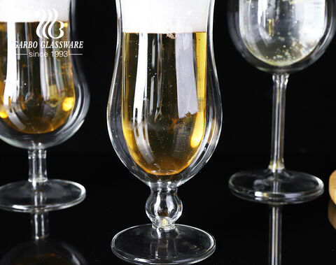 Luxury double wall glass goblet for champagne and wine service