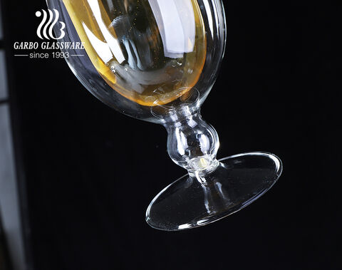 Luxury double wall glass goblet for champagne and wine service