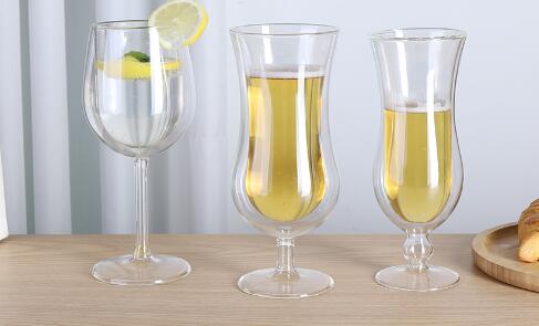 Elevate Your Champagne and Wine Experience with Luxury Borosilicate Double Wall Glass Goblets