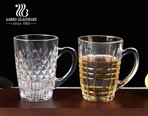 The high white quality glass mug for tea water and beer service