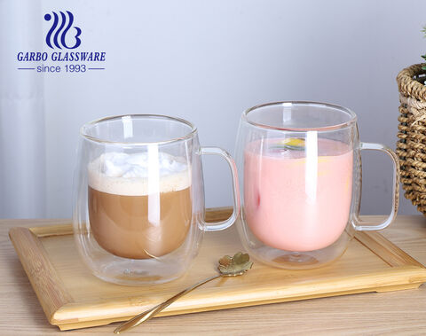 Taza de vidrio de borosilicato alto de doble pared de 525 ml: elegante y con estilo