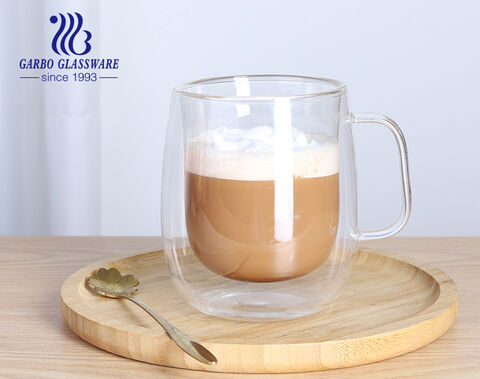 Taza de vidrio de borosilicato alto de doble pared de 525 ml: elegante y con estilo