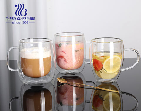 Taza de vidrio de borosilicato alto de doble pared de 525 ml: elegante y con estilo