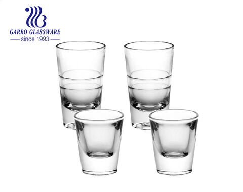 4 pcs set 1.5oz classic design transparent vodka shot glass in stock