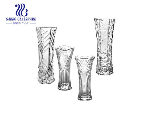 Vases en verre de pièce maîtresse de bourgeon de stock de Langxu pour la fleur