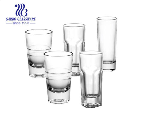 2oz 3oz 4oz klassisches Design auf Lager, klarer, transparenter Tequila-Schnapsglasbecher