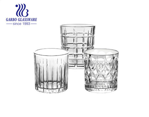 11oz altmodisches Whiskyglas mit H-Wellen-Design