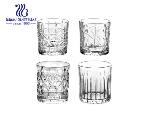 11oz altmodisches Whiskyglas mit H-Wellen-Design