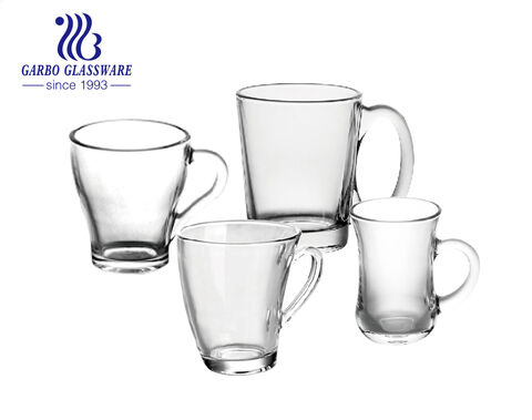 Klassische, transparente, klare 8-Unzen-9-Unzen-Teebecher aus Glas