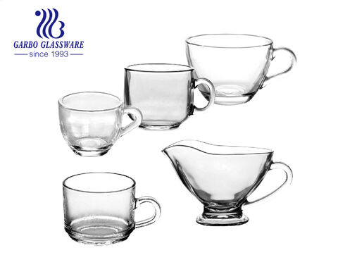 In stock classic design clear soda lime glass coffee mug