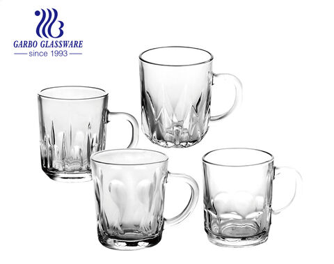 Klare 200-ml-Kaffeetasse aus zartem Glas mit Henkel für Tee