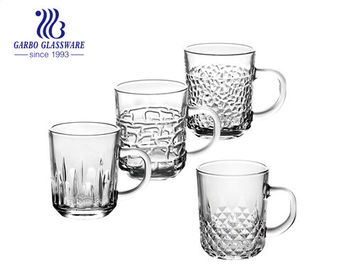 High White 200ml Exquisite Glass Tea Mug with Handle Design