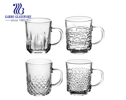 High White 200ml Exquisite Glass Tea Mug with Handle Design