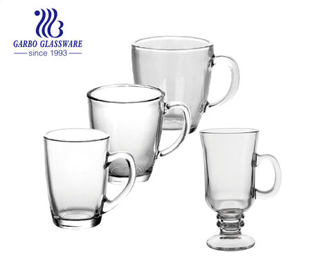 8oz glass Irish coffee mug footed cups with handles