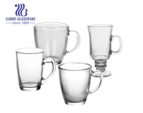 8oz glass Irish coffee mug footed cups with handles