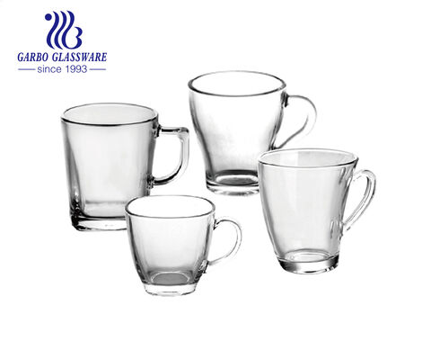 7oz classical transparent clear drinking glass tea cup in stock