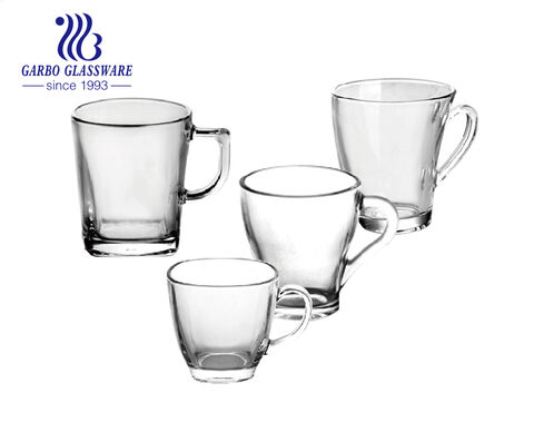 7oz classical transparent clear drinking glass tea cup in stock