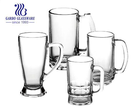 15OZ Perfect Size High-white Glass Beer Mug with Customized Design in Stock