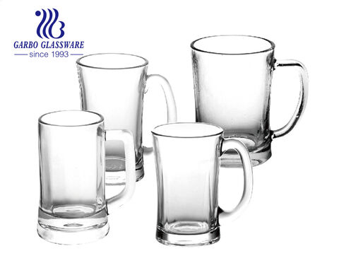 taza de consumición de la cerveza del agua de cristal grabada en relieve alto-blanca 12OZ con diseños modificados para requisitos particulares