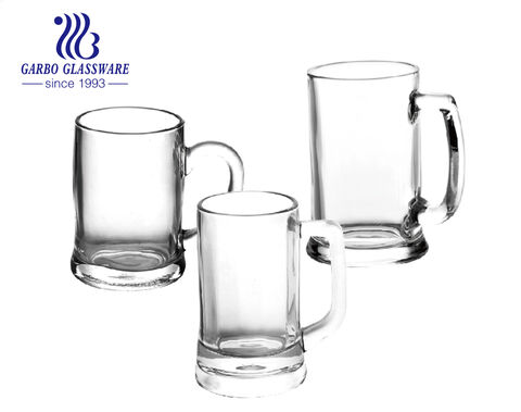 12OZ hochweißer Wasser-Bier-Trinkbecher aus geprägtem Glas mit individuellen Designs