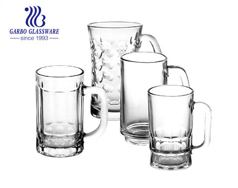 High white quality glass beer mug for European and American Maket