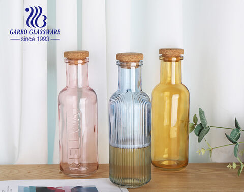 Bottiglia d'acqua per succo di vetro di nuovo design da 1 litro da 1000 ml con spray colorato