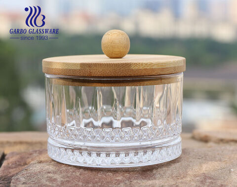 Wholesale embossed Turkish style high-white embossed glass bowl with diamond pattern design