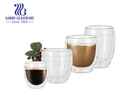 Tasse à thé en verre à double paroi à haute teneur en borosilicate faite à la main de 70ML